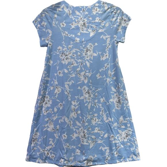 Adonna Floral Short Sleeve Midi Nightgown Nightie Blue White No Size/Fabric Tag - Picture 2 of 15
